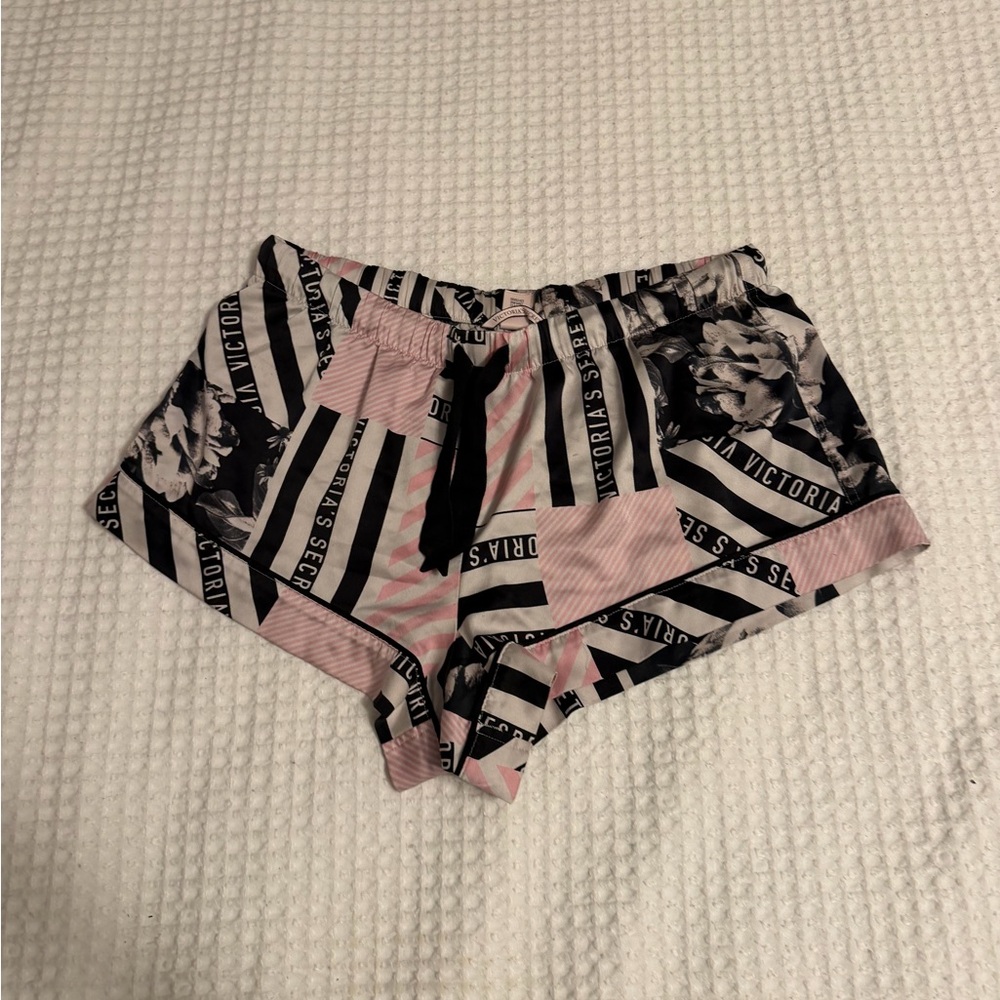 Victoria Secret Striped Black and Pink Shorts